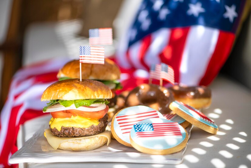 Craft the perfect American hamburger with juicy patties, fresh toppings, and a toasted bun for a mouthwatering experience!